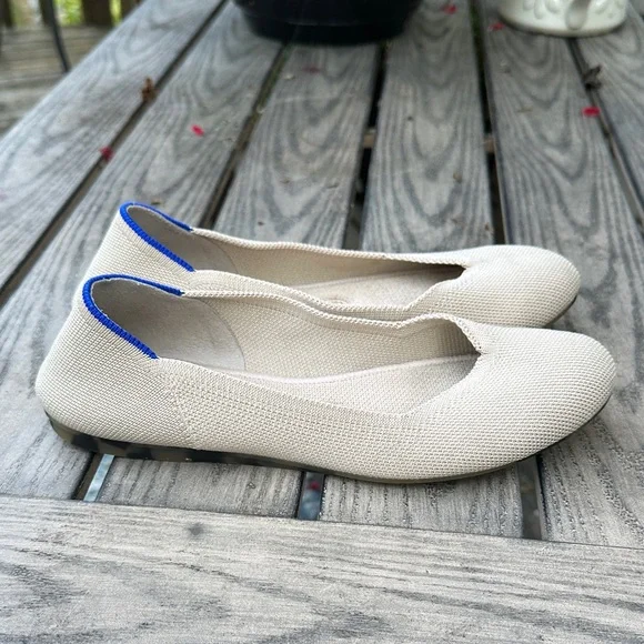 Rothy's Women's Cream and Blue Flats - Picture 3 of 10